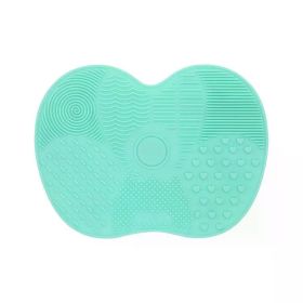 Colorful Brush Cleaner Scrubbe Board Cosmetic Makeup Brush Washing Silicone Gel Cleaning Mat Foundation Makeup Brush Cleaner Pad (Color: Green)