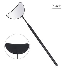 1pcs Eyelash Extension Inspect Mirror Moon Shaped Detachable Stainless Steel Lash Lifting Magnify Makeup Mirror Beauty Tools (Color: black makeup mirror)