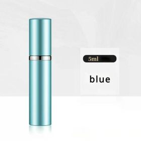 5ml Mini Portable Bottom-Filling Pump Perfume Refillable Spray Bottle Empty Cosmetic Containers Atomizer Bottle Travel Refill (Color: Blue)