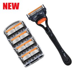 4/12/24 Pcs 5-layer Men's Razor Fusion Pro Power Shaving Shaver Male Face Beard Hair Trimmer 5 Layer Blades Replacement Refills (Color: 1 and 4 comb)