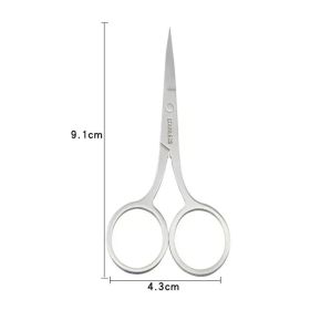 1Pcs Eyebrow Scissor Makeup Eyelash Trimmer Facial Hair Remover Manicure Scissor Nail Cuticle Tool Beauty Scissors (Color: Sliver)