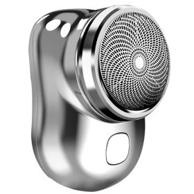 Electric Razor for Men Mini Shaver Portable Pocket Size Shaver USB Rechargeable Dry Usage for Home Travel Office (Color: silver)